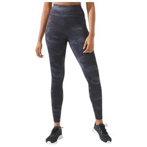 Soma Nonstop Leggings Camo Gray Black High Rise Women XL Athletic Breathable